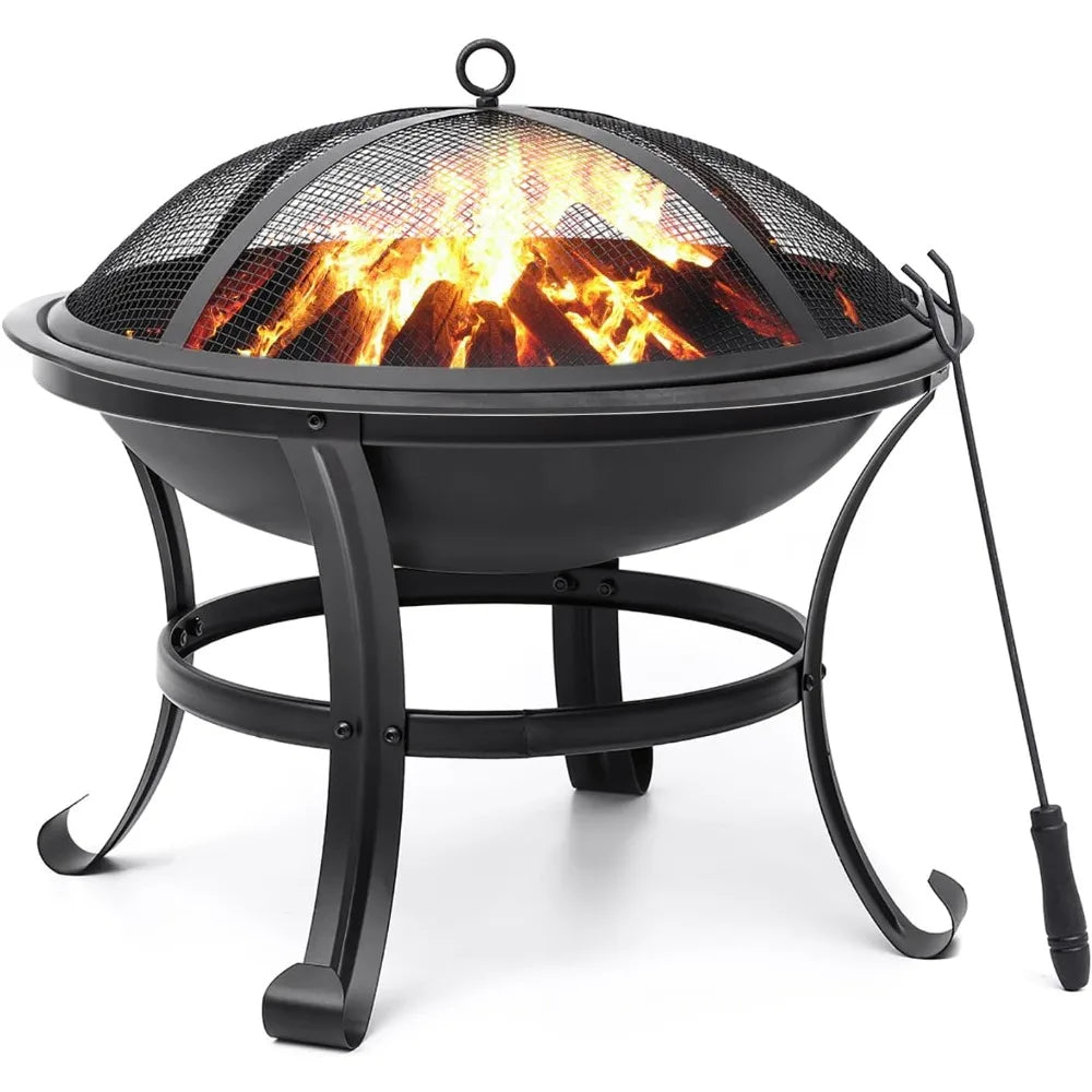 22 Inch Outdoor Wooden Bonfire Pit