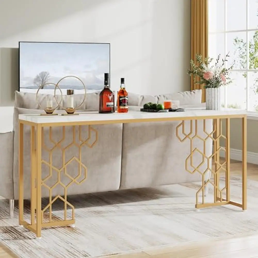 Gold Entryway Console Table