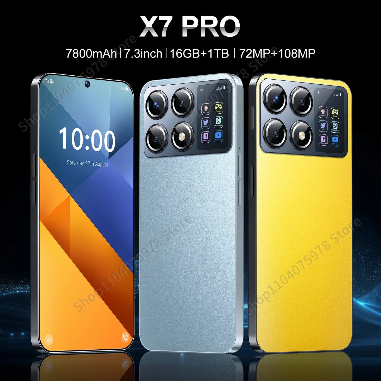 X7 Smartphone Global Version 22G+2TB 5G Dual Sim Case