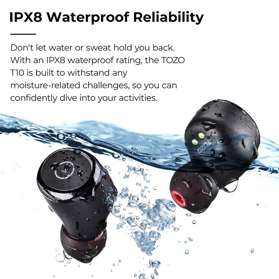 TOZO Ergonomic Wireless Earbuds Bluetooth