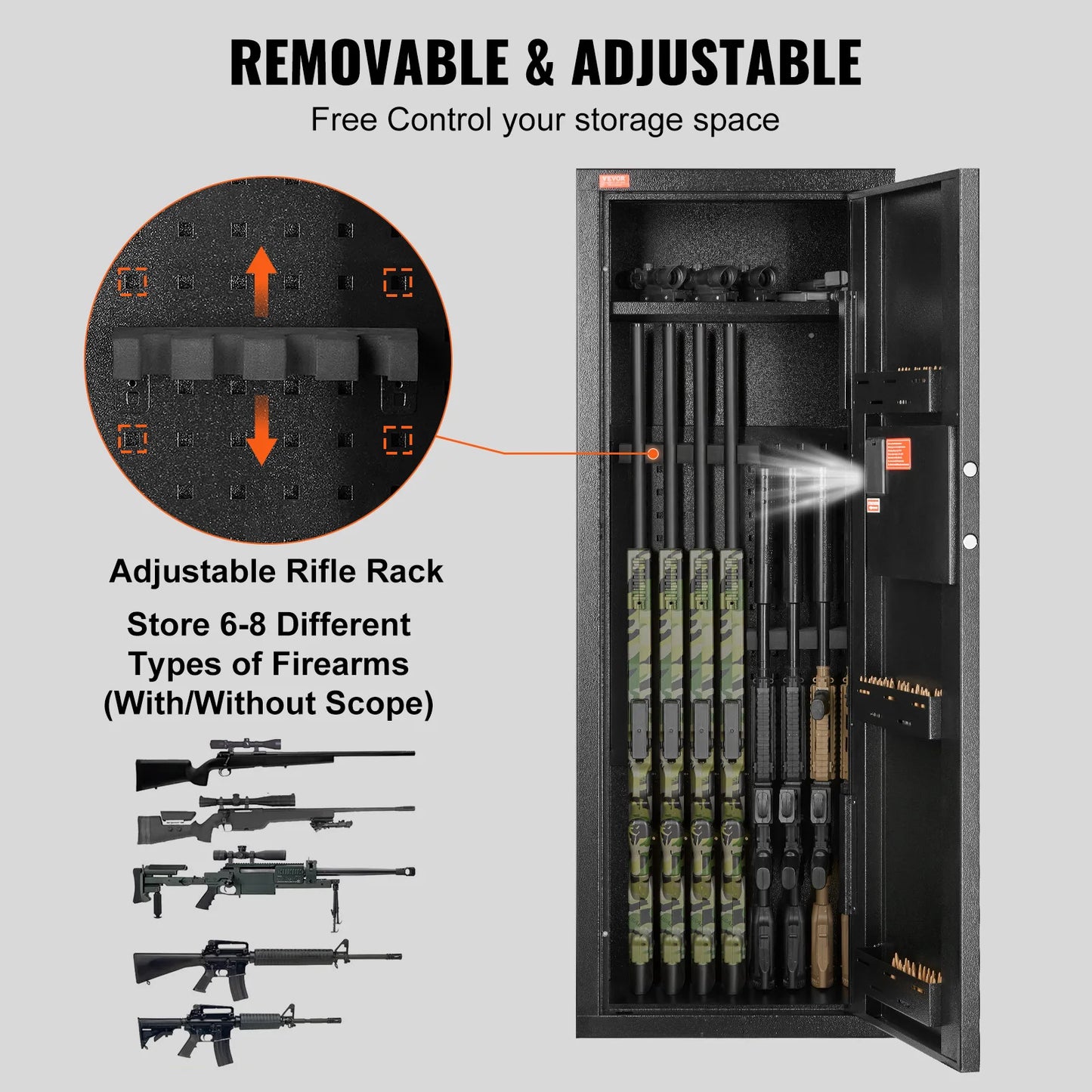 VEVOR 6-12 Rifles Safe Gun Safe