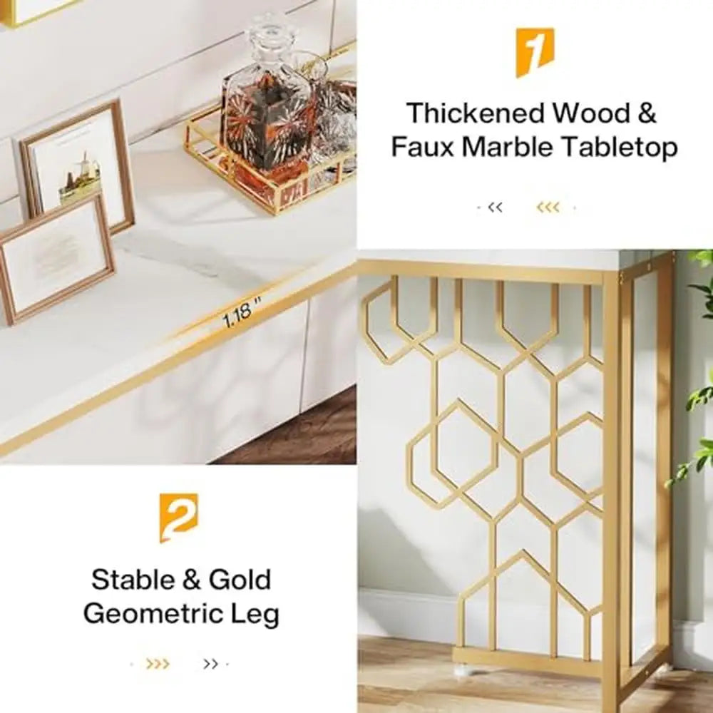 Gold Entryway Console Table