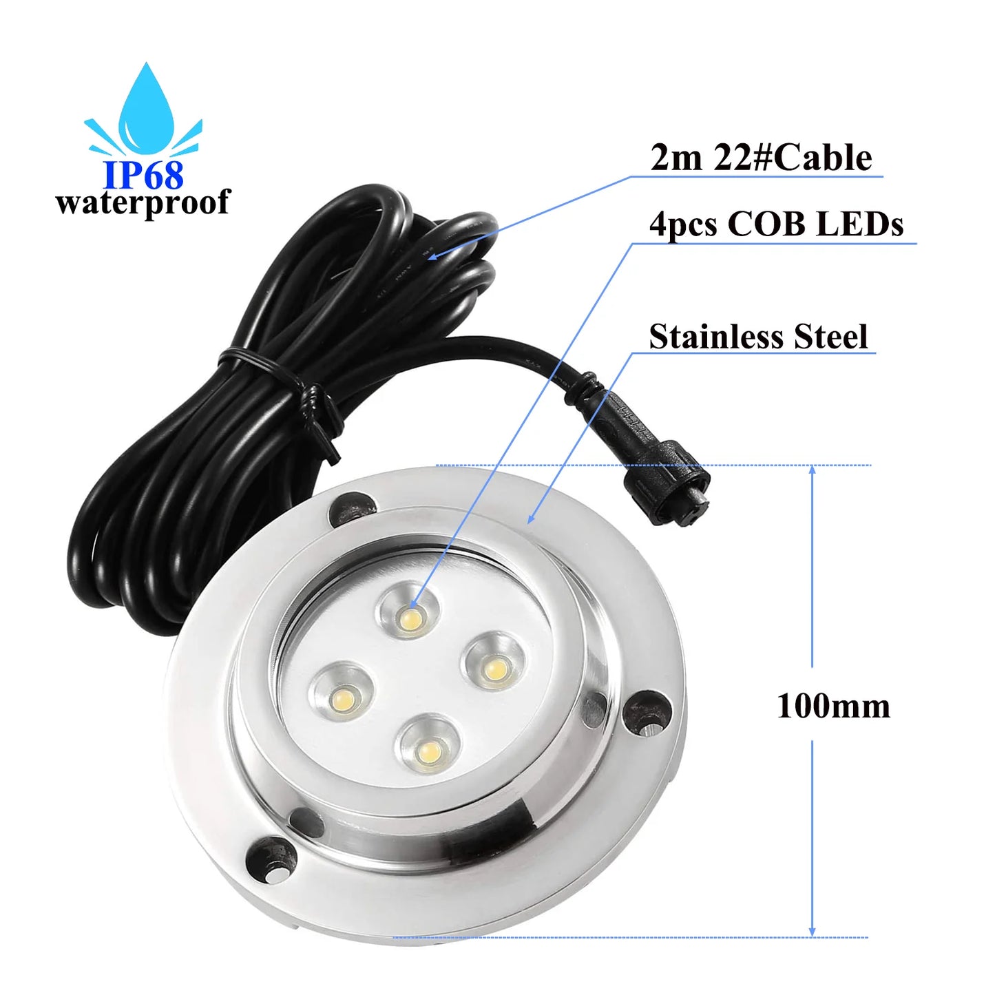 DC12V 10W IP68 Waterproof Steamship LED Underwater Light