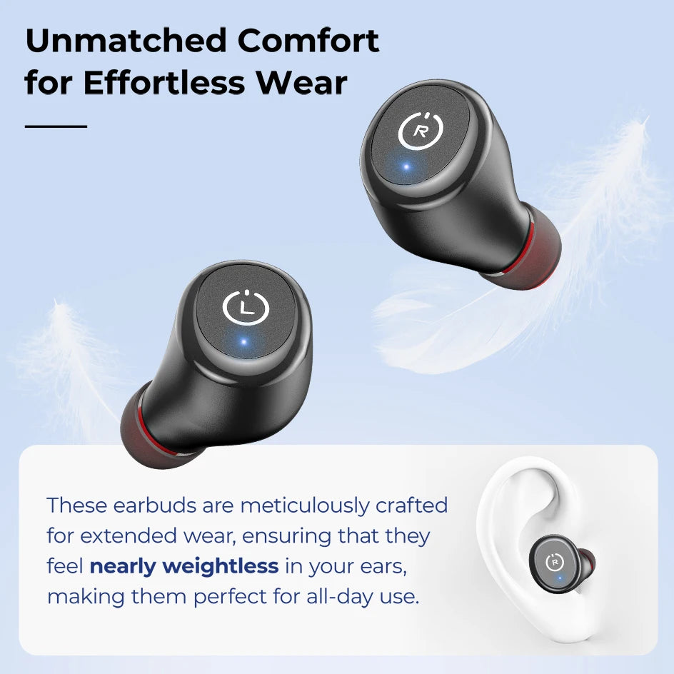 TOZO Ergonomic Wireless Earbuds Bluetooth