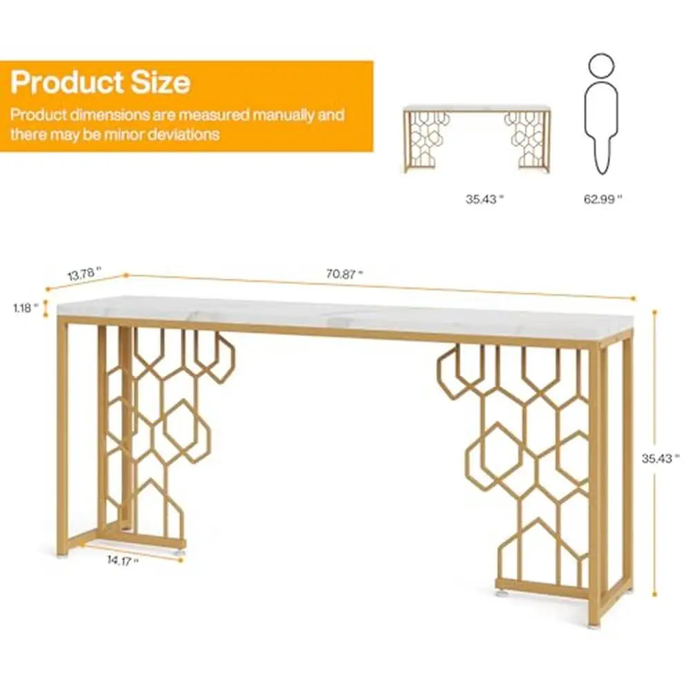 Gold Entryway Console Table