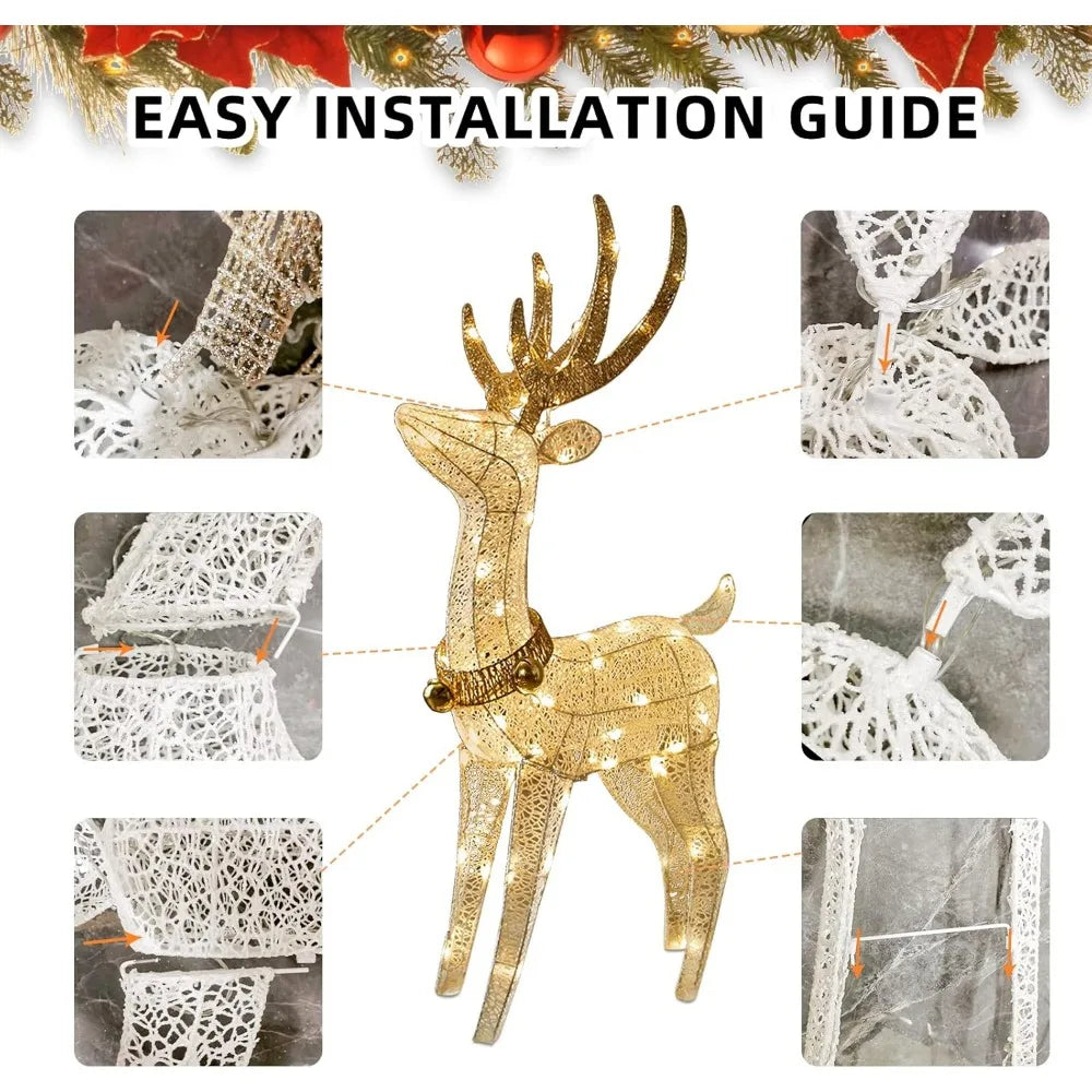 Christmas Reindeer Outdoor Decorations, Lighted