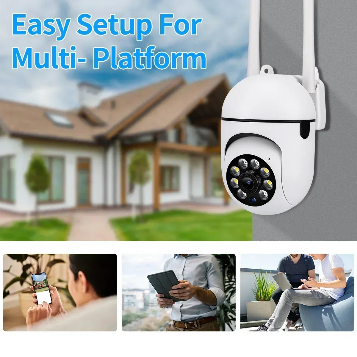 8MP Wifi Wireless Security Monitor Cameras Color Night Vision