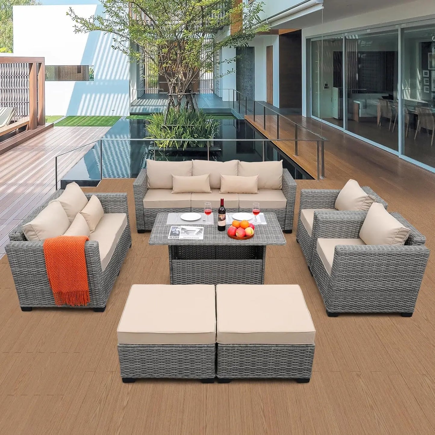 Patio Furniture Set With 45-Inch Fire Pit