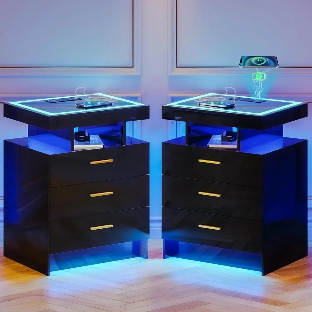 Nightstands with Wireless Charging Station,