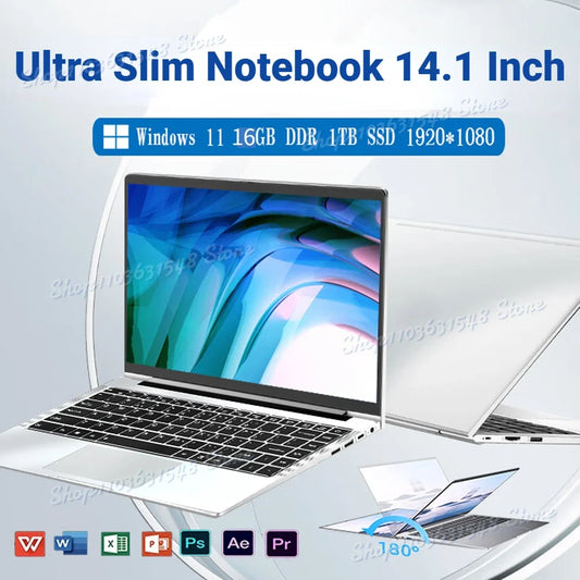 2024 Ultra Slim i7 Laptop 14.1 Inch Intel Core i7-7500U Windows