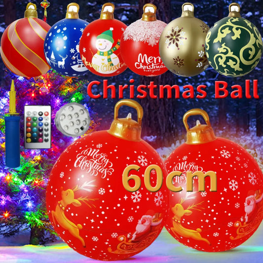 60cm Inflatable Christmas Ball PVC Glow Luminous LED