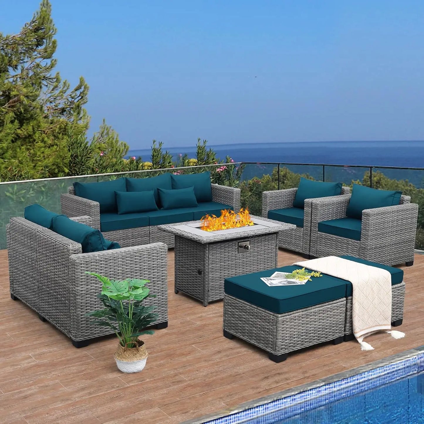 Patio Furniture Set With 45-Inch Fire Pit