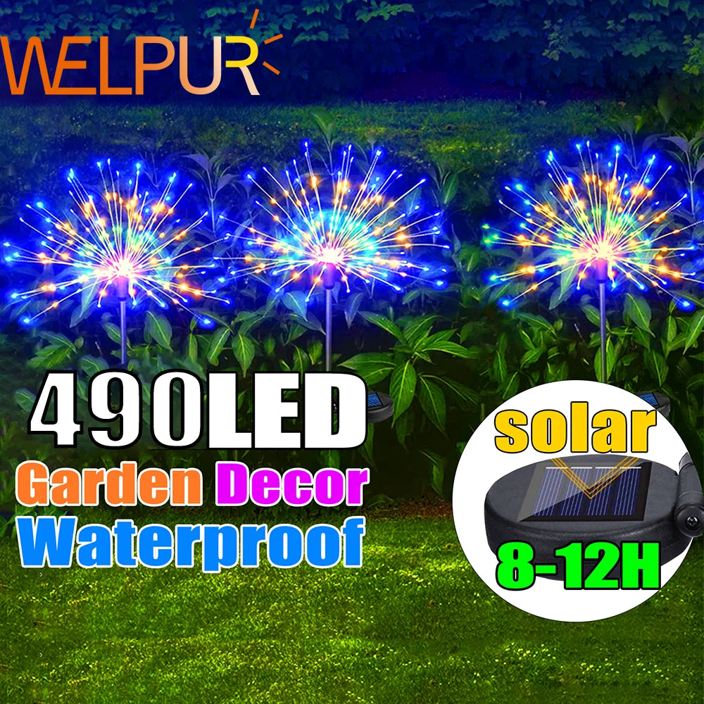 300/490Leds Solar Firework Light 8