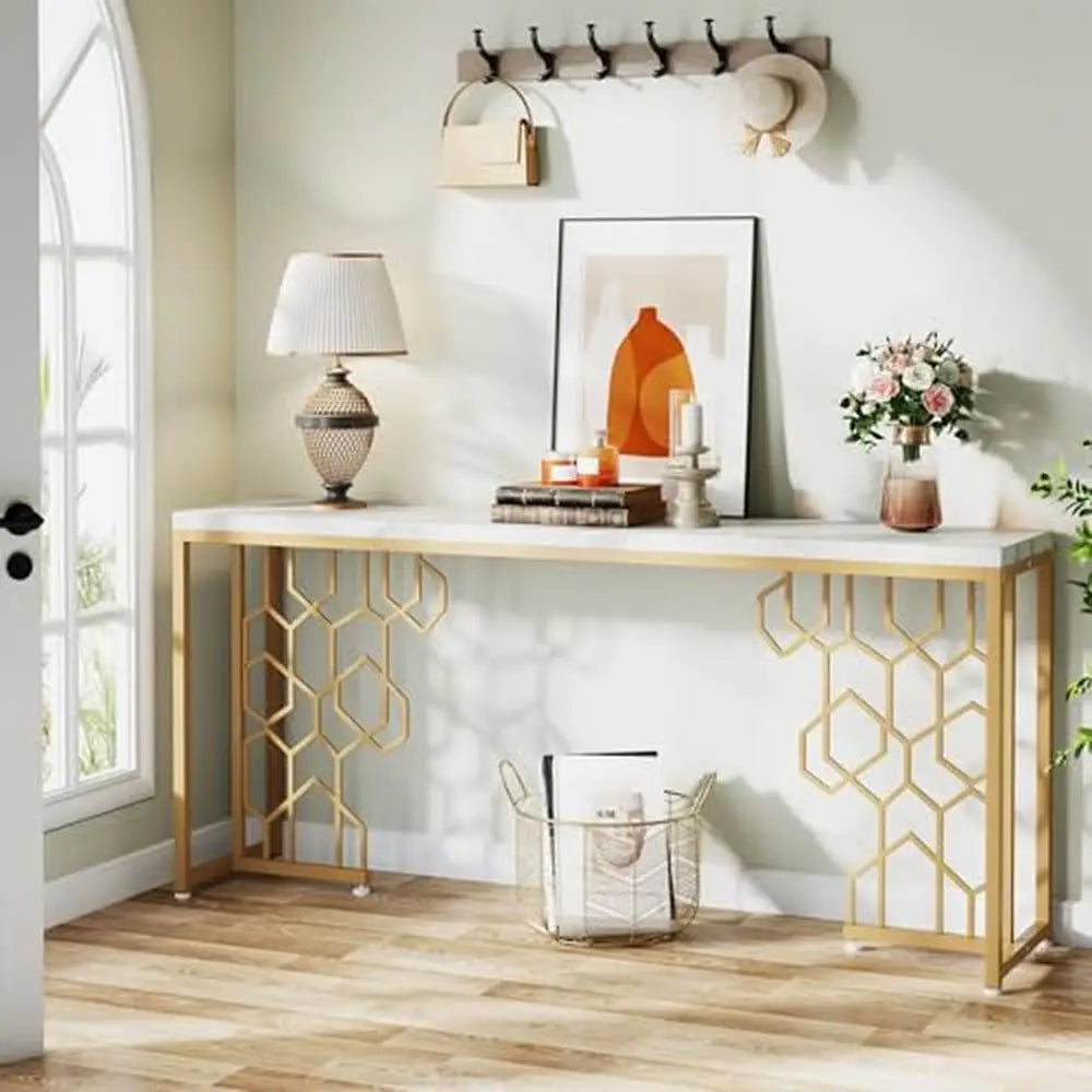 Gold Entryway Console Table