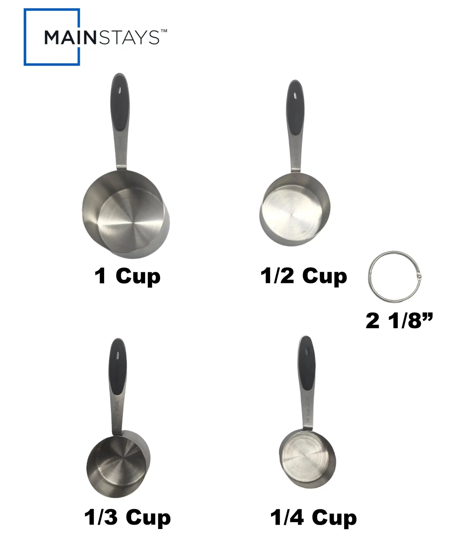 4 Piece Stainless Steel Measuring Cups