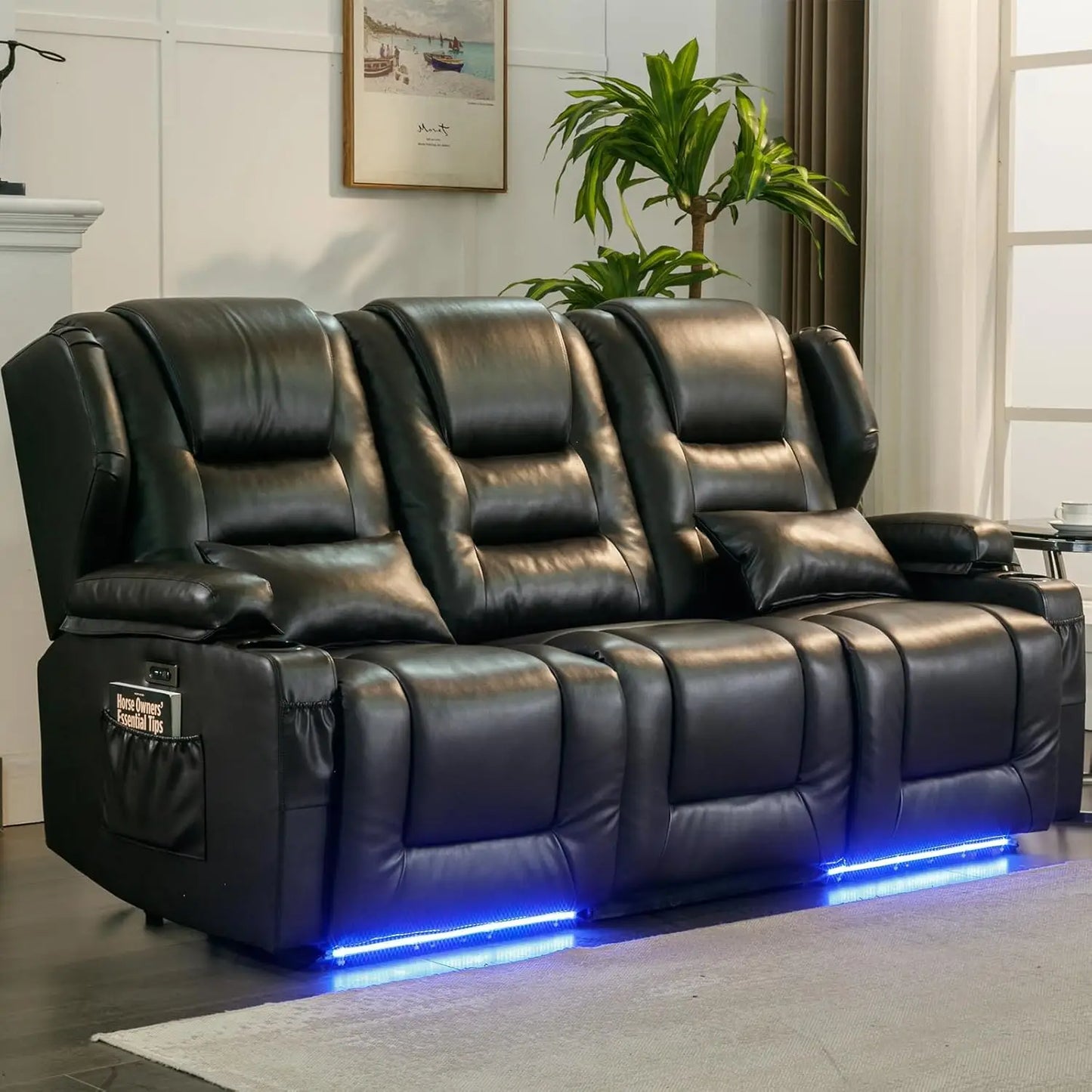 Power Recliner Loveseat 79.5" Home Theater Seating