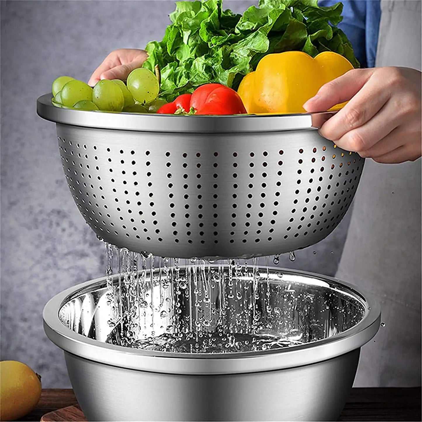 2pcs Stainless Steel Microporous Colander,